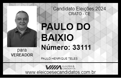 Candidato PAULO DO BAIXIO 2024 - CRATO - Eleições