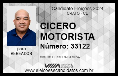 Candidato CICERO MOTORISTA 2024 - CRATO - Eleições