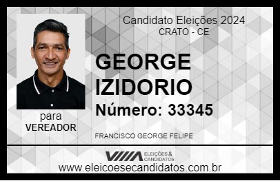 Candidato GEORGE IZIDORIO 2024 - CRATO - Eleições