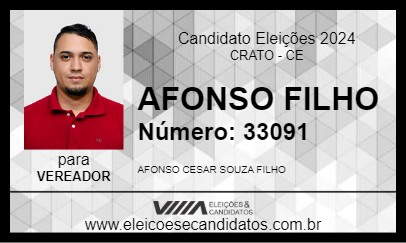 Candidato AFONSO FILHO 2024 - CRATO - Eleições