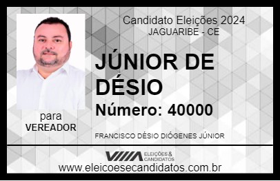 Candidato JÚNIOR DE DÉSIO 2024 - JAGUARIBE - Eleições