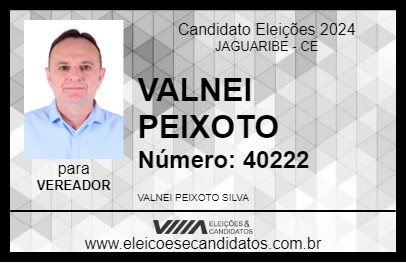 Candidato VALNEI PEIXOTO 2024 - JAGUARIBE - Eleições