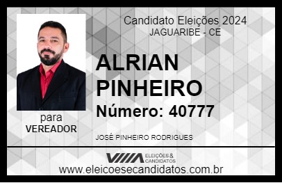 Candidato ALRIAN PINHEIRO 2024 - JAGUARIBE - Eleições