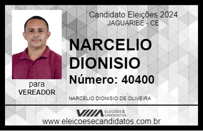 Candidato NARCELIO DIONISIO 2024 - JAGUARIBE - Eleições