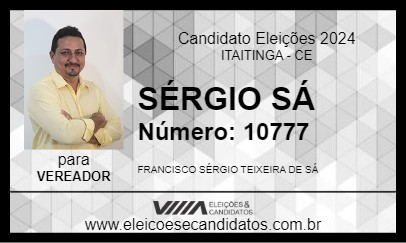 Candidato SÉRGIO SÁ 2024 - ITAITINGA - Eleições