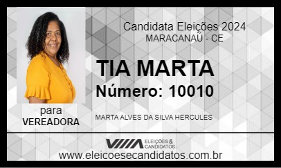 Candidato TIA MARTA 2024 - MARACANAÚ - Eleições