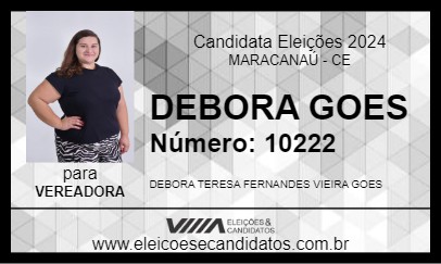 Candidato DEBORA GOES 2024 - MARACANAÚ - Eleições