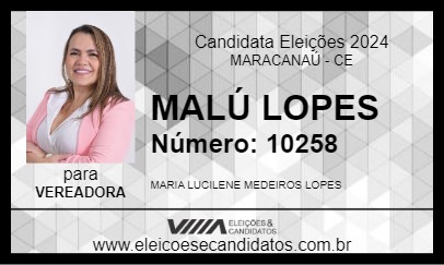 Candidato MALÚ LOPES 2024 - MARACANAÚ - Eleições