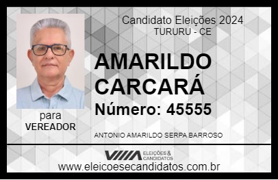 Candidato AMARILDO CARCARÁ 2024 - TURURU - Eleições