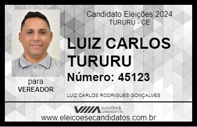 Candidato LUIZ CARLOS TURURU 2024 - TURURU - Eleições