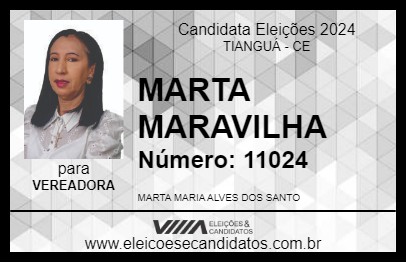 Candidato MARTA MARAVILHA 2024 - TIANGUÁ - Eleições