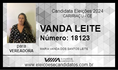 Candidato VANDA LEITE 2024 - CARIRIAÇU - Eleições