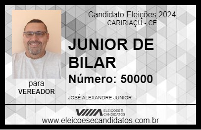 Candidato JUNIOR DE BILAR 2024 - CARIRIAÇU - Eleições