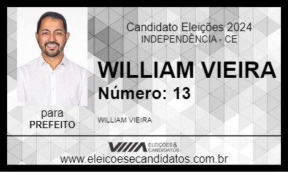 Candidato WILLIAM VIEIRA 2024 - INDEPENDÊNCIA - Eleições