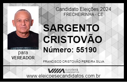 Candidato SARGENTO CRISTOVÃO 2024 - FRECHEIRINHA - Eleições