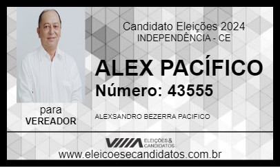 Candidato ALEX PACÍFICO 2024 - INDEPENDÊNCIA - Eleições