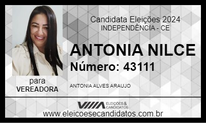 Candidato ANTONIA NILCE 2024 - INDEPENDÊNCIA - Eleições