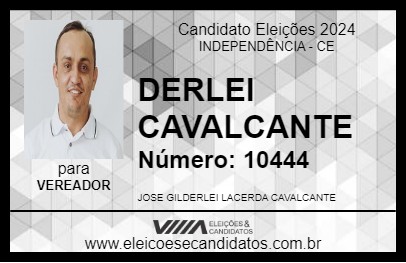 Candidato DERLEI CAVALCANTE 2024 - INDEPENDÊNCIA - Eleições