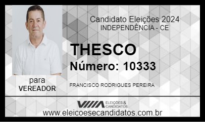 Candidato THESCO 2024 - INDEPENDÊNCIA - Eleições