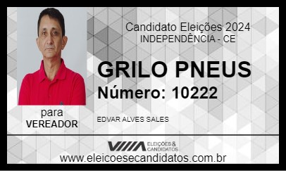 Candidato GRILO PNEUS 2024 - INDEPENDÊNCIA - Eleições