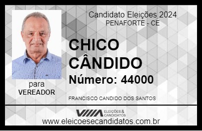 Candidato CHICO CÂNDIDO 2024 - PENAFORTE - Eleições