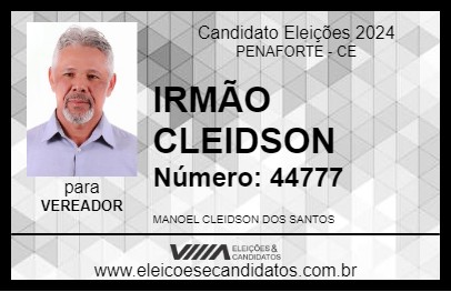 Candidato IRMÃO CLEIDSON 2024 - PENAFORTE - Eleições