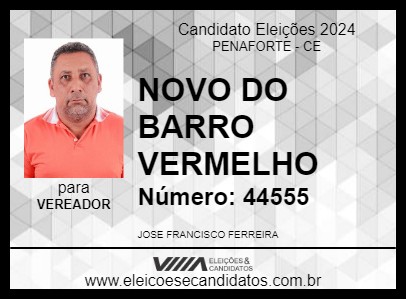 Candidato NOVO DO BARRO VERMELHO 2024 - PENAFORTE - Eleições