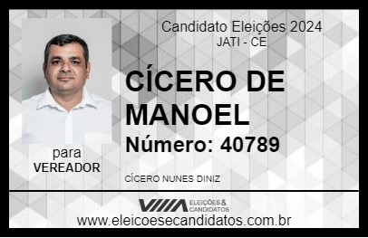 Candidato CÍCERO DE MANOEL 2024 - JATI - Eleições