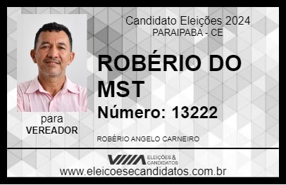 Candidato ROBÉRIO DO MST 2024 - PARAIPABA - Eleições