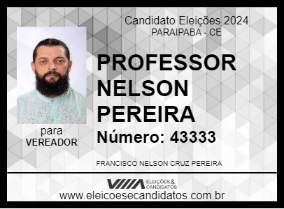 Candidato PROFESSOR NELSON PEREIRA 2024 - PARAIPABA - Eleições