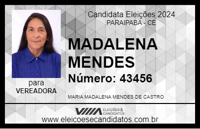 Candidato MADALENA MENDES 2024 - PARAIPABA - Eleições