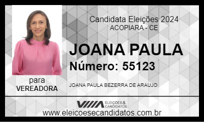 Candidato JOANA PAULA 2024 - ACOPIARA - Eleições