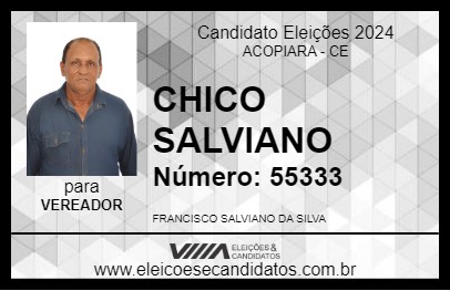 Candidato CHICO SALVIANO 2024 - ACOPIARA - Eleições