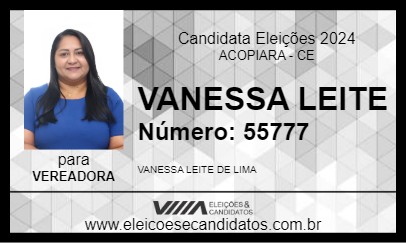 Candidato VANESSA LEITE 2024 - ACOPIARA - Eleições