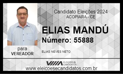 Candidato ELIAS MANDÚ 2024 - ACOPIARA - Eleições