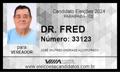 Candidato DR. FRED 2024 - PARAIPABA - Eleições