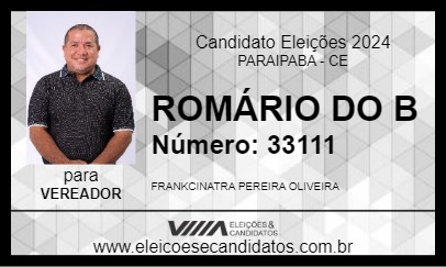 Candidato ROMÁRIO DO B 2024 - PARAIPABA - Eleições