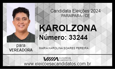 Candidato KAROLZONA 2024 - PARAIPABA - Eleições