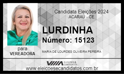 Candidato LURDINHA 2024 - ACARAÚ - Eleições