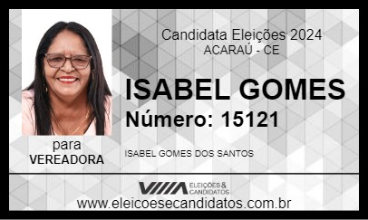 Candidato ISABEL GOMES 2024 - ACARAÚ - Eleições