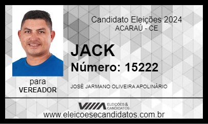 Candidato JACK 2024 - ACARAÚ - Eleições