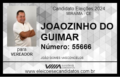 Candidato JOAOZINHO DO GUIMAR 2024 - MIRAÍMA - Eleições