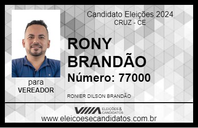 Candidato RONY BRANDÃO 2024 - CRUZ - Eleições