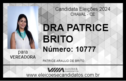 Candidato DRA PATRICE BRITO 2024 - CHAVAL - Eleições