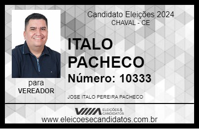 Candidato ITALO PACHECO 2024 - CHAVAL - Eleições