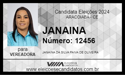 Candidato JANAINA 2024 - ARACOIABA - Eleições