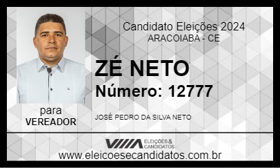 Candidato ZÉ NETO 2024 - ARACOIABA - Eleições