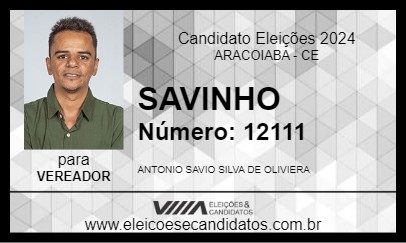 Candidato SAVINHO 2024 - ARACOIABA - Eleições