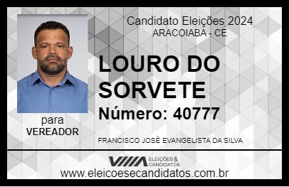 Candidato LOURO DO SORVETE 2024 - ARACOIABA - Eleições