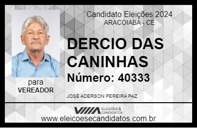 Candidato DERCIO DAS CANINHAS 2024 - ARACOIABA - Eleições